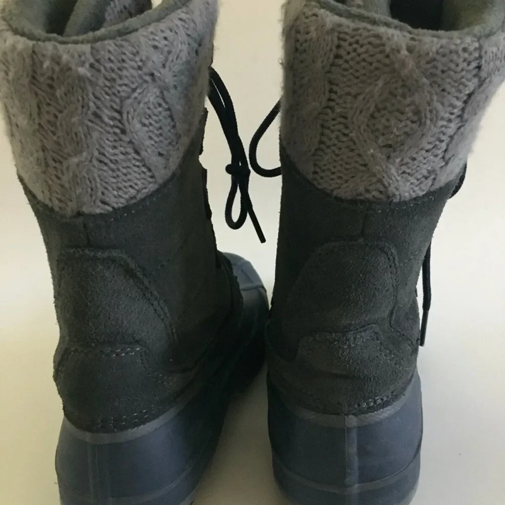 Khombu Snow Boots Shoes Size 6 Gray Blue Waterproof
